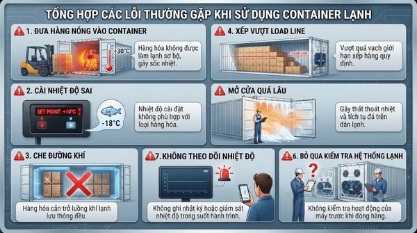 Những sai lầm thường gặp khi sử dụng container lạnh
