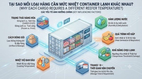 Các yếu tố quyết định nhiệt độ bảo quản trong container lạnh