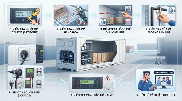 Kiểm tra nguyên nhân container lạnh không đạt nhiệt độ